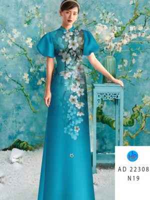Vải Áo Dài Hoa In 3D AD 22308 32